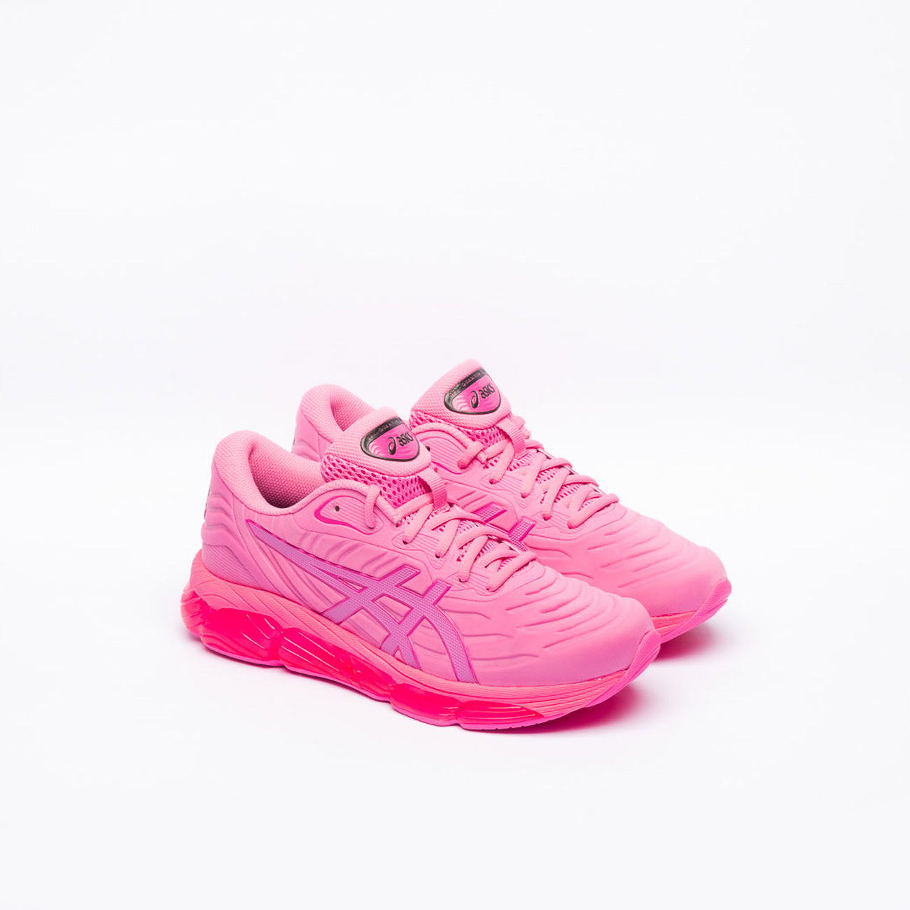 Asics Gel-Quantum 360 VIII Emboss running sneaker in pink fabric and logo