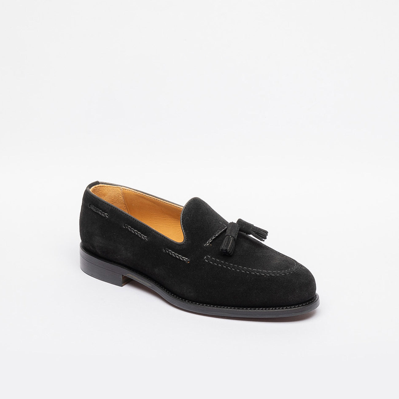 Berwick 4340 black suede tasseled loafer