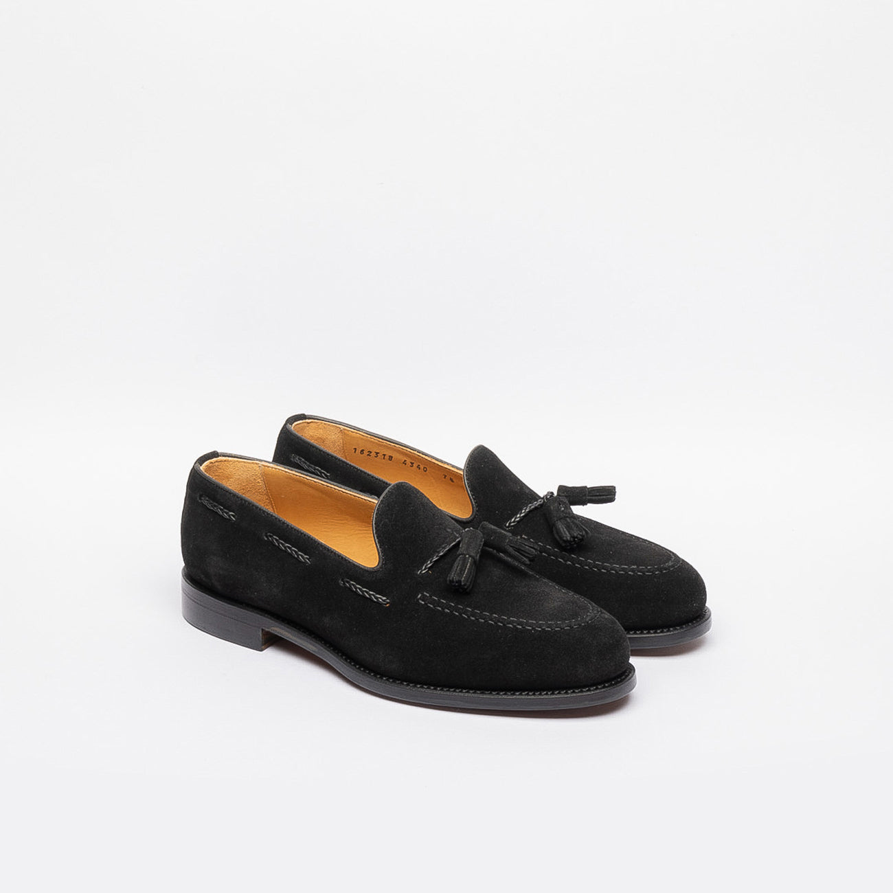 Berwick 4340 black suede tasseled loafer