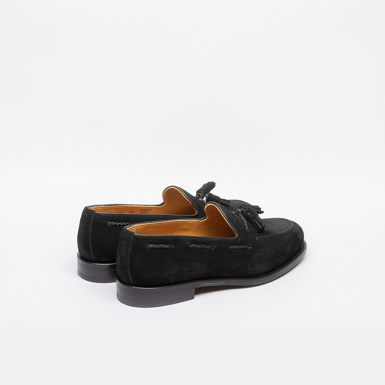 Berwick 4340 black suede tasseled loafer