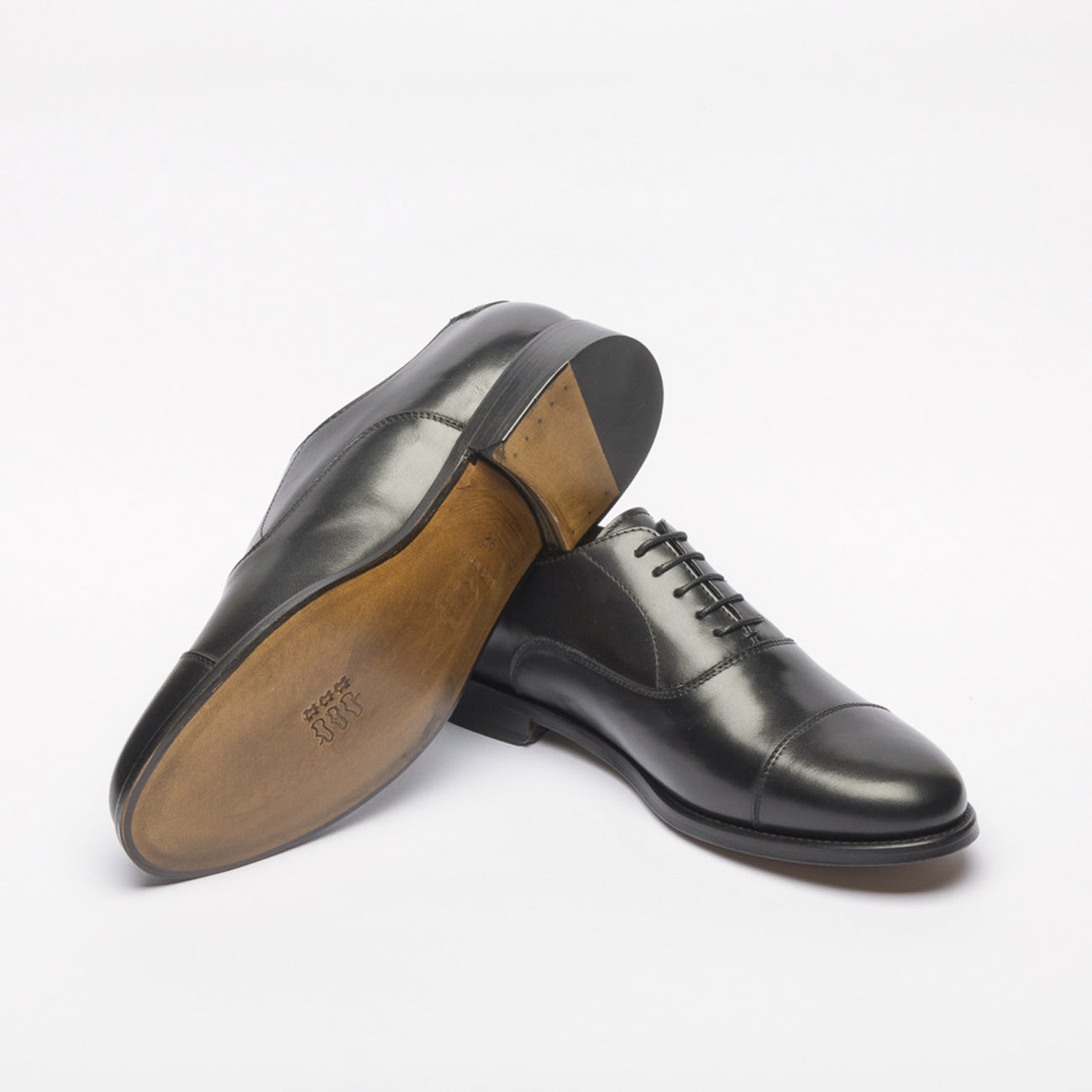 Stringata oxford Borghini 1956 in pelle nera