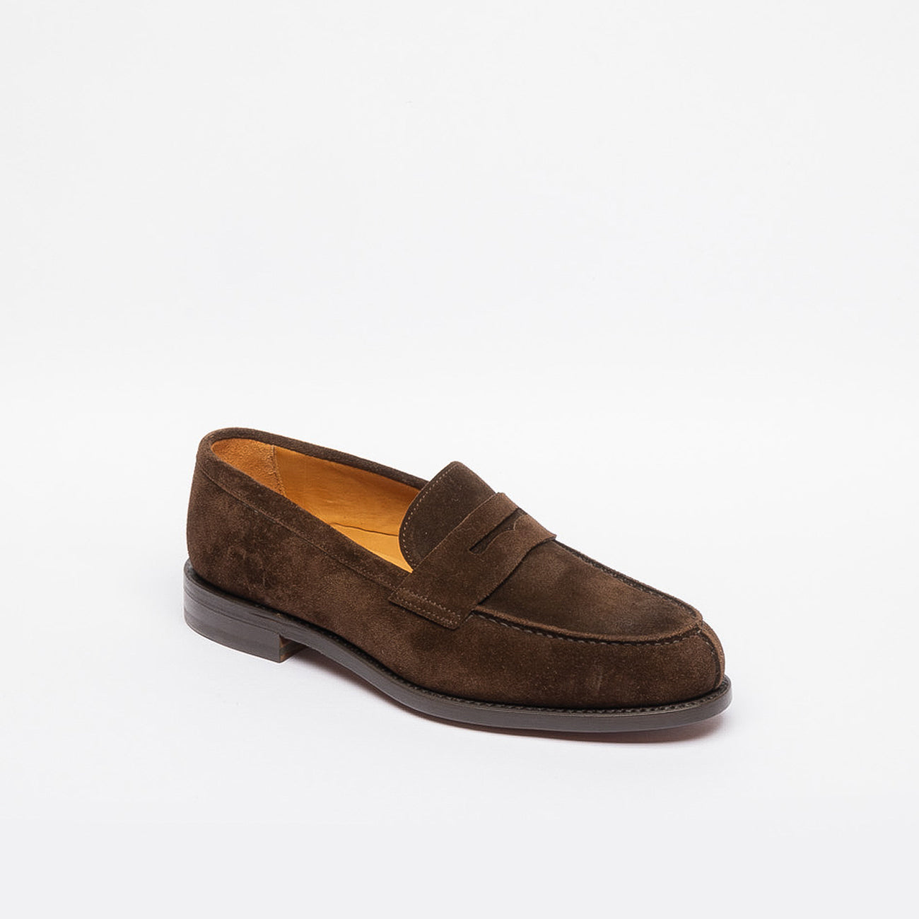Mocassini Penny Marrone Scuro In Pelle Scamosciata Di Vitello - Foto 6