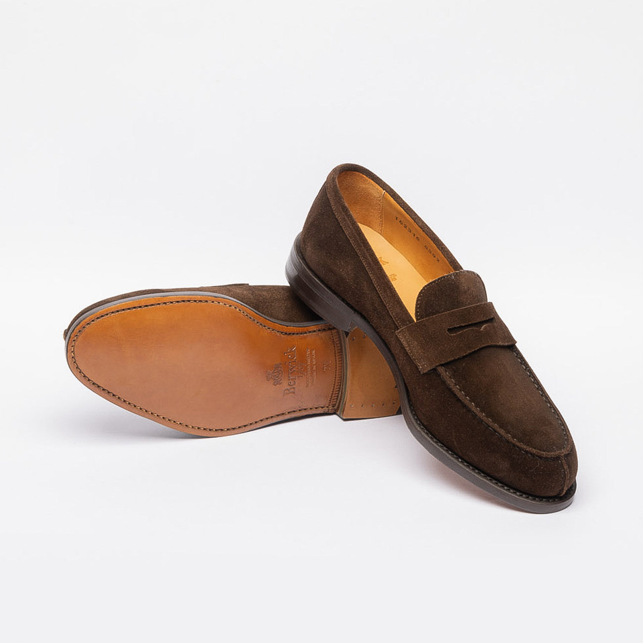 Berwick 5392 brown suede penny loafer
