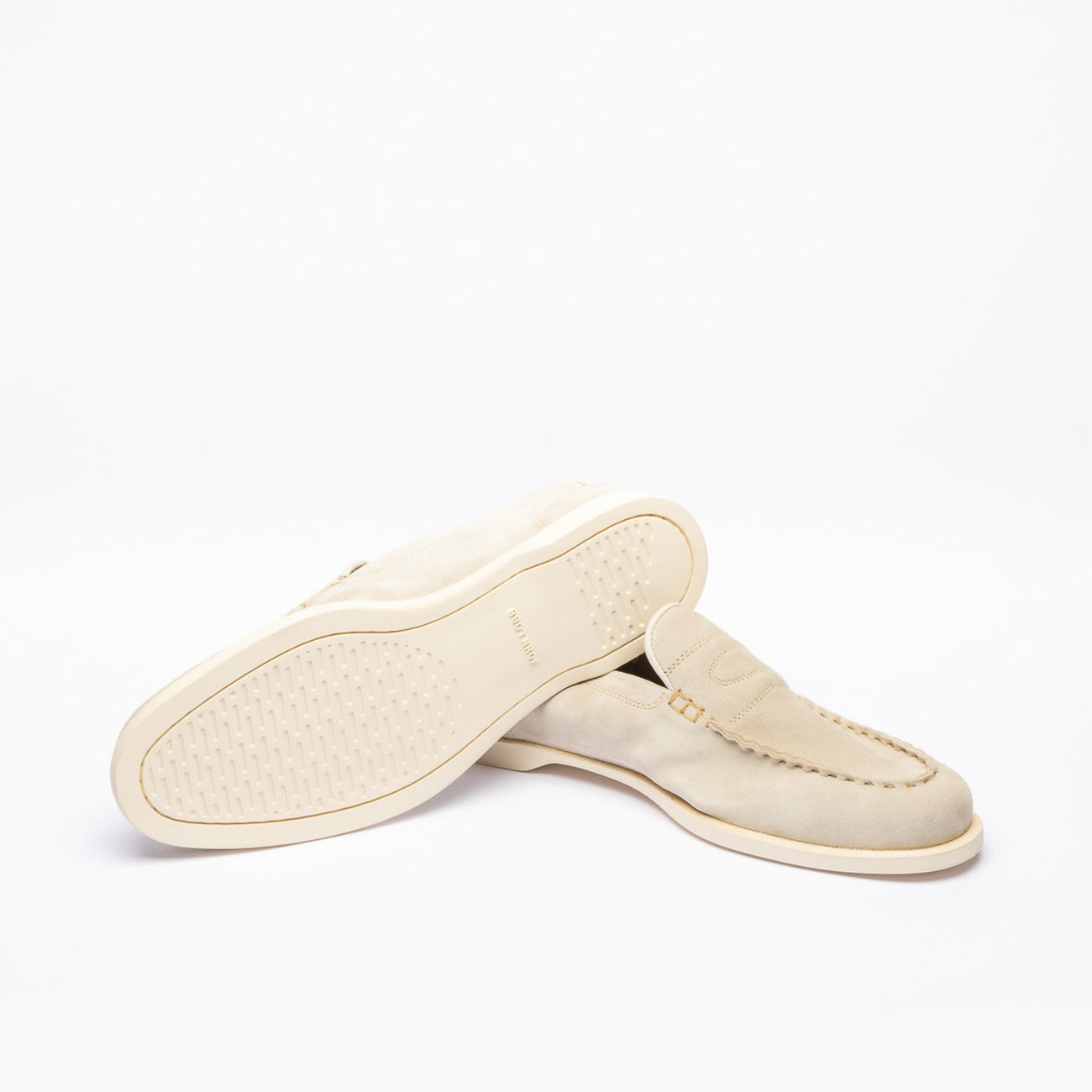 Mocassino penny John Lobb Pace in camoscio beige (Sand suede)