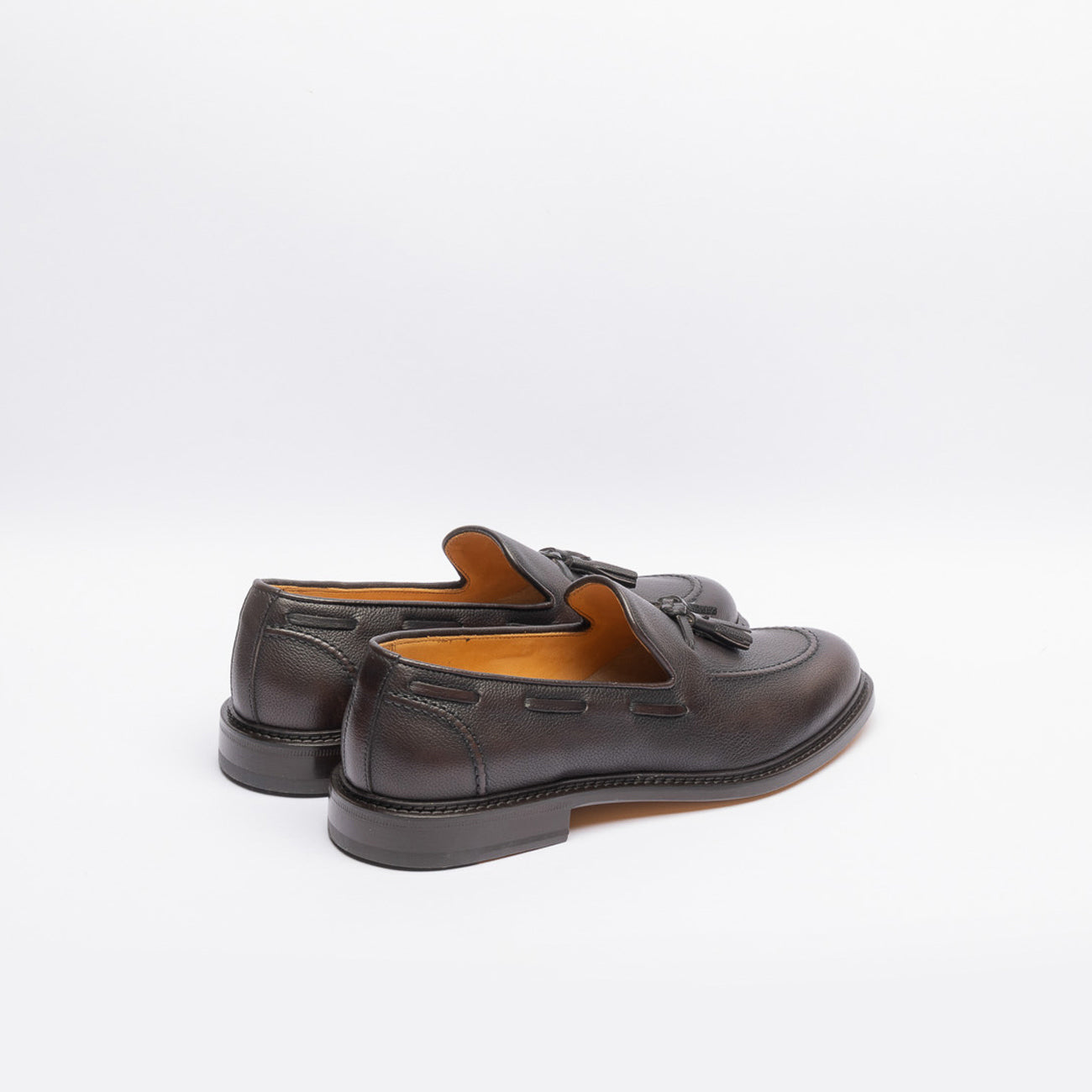 Mocassino con nappine Borghini 1500 in pelle martellata marrone