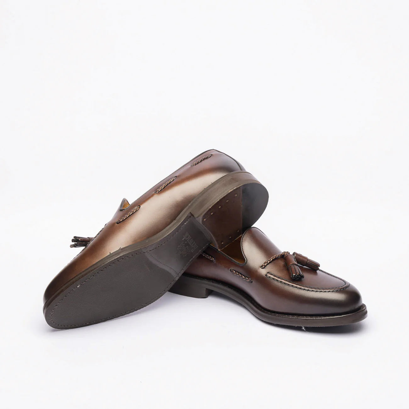 Berwick 4340 brown leather tasseled loafer