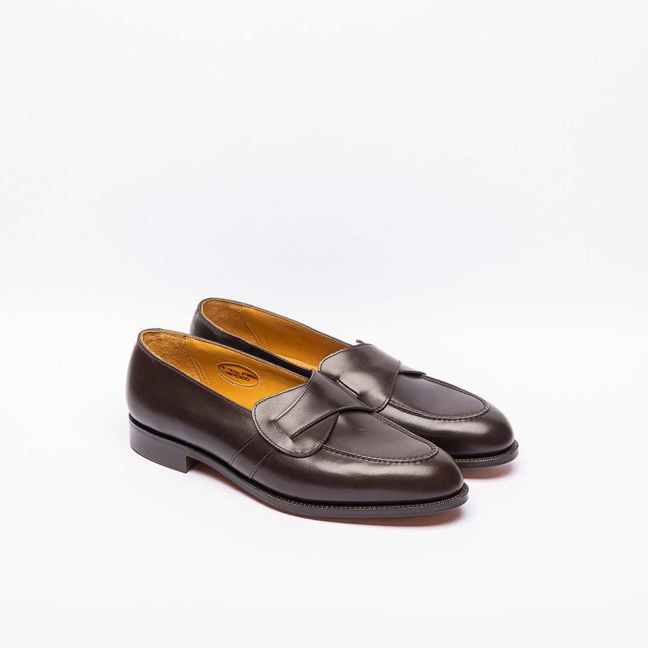Mocassino incrociato Edward Green Lulworth in pelle marrone (Espresso calf)