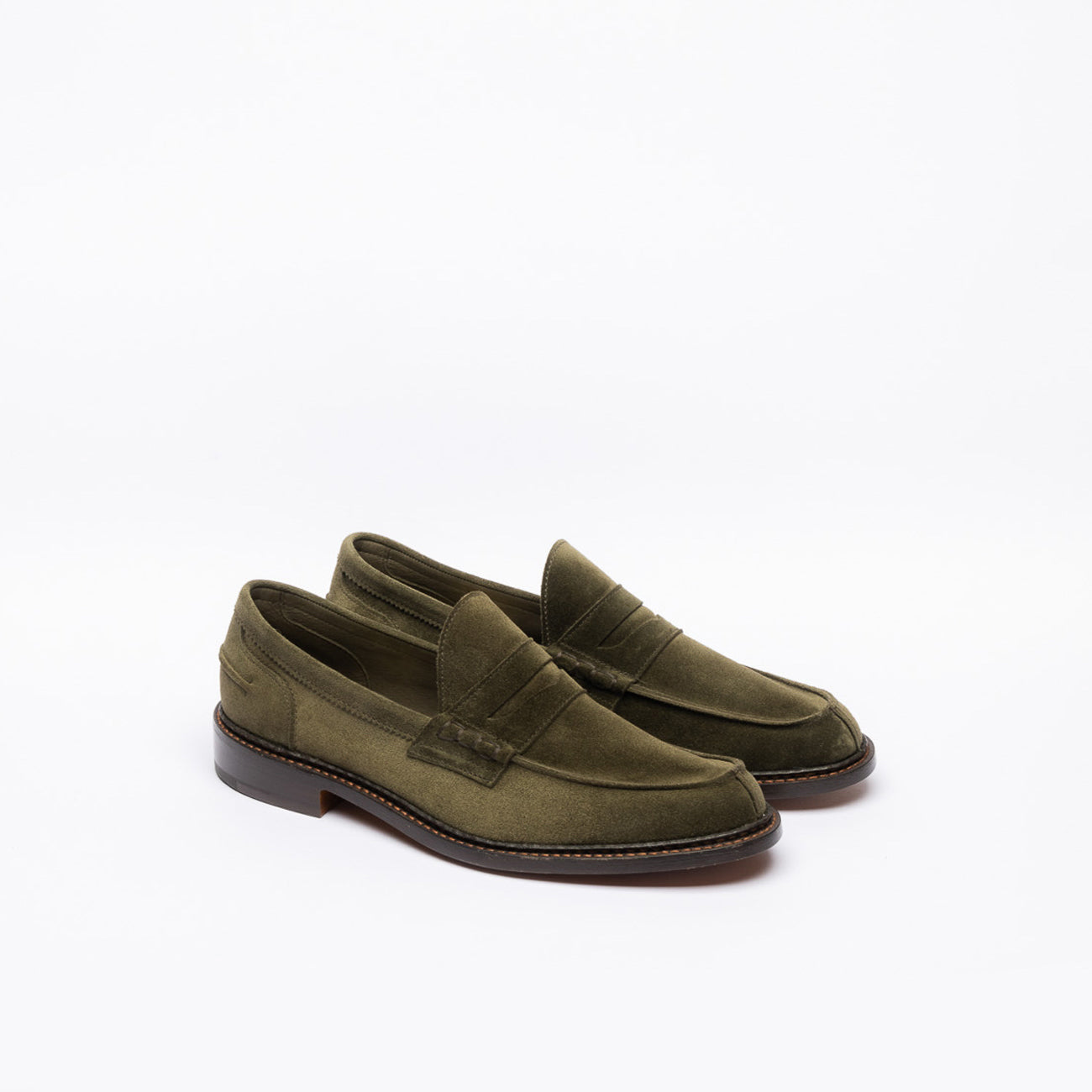 Mocassino penny Tricker's Adam in camoscio verde