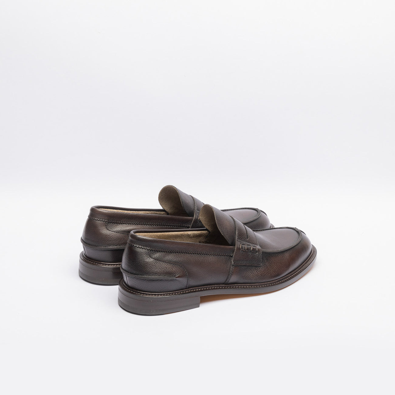 Mocassino penny Borghini 784 in pelle martellata marrone