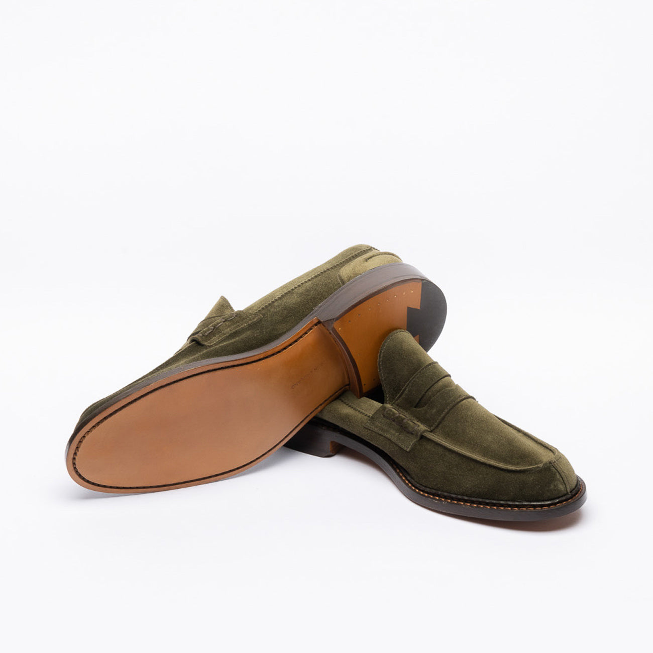 Mocassino penny Tricker's Adam in camoscio verde