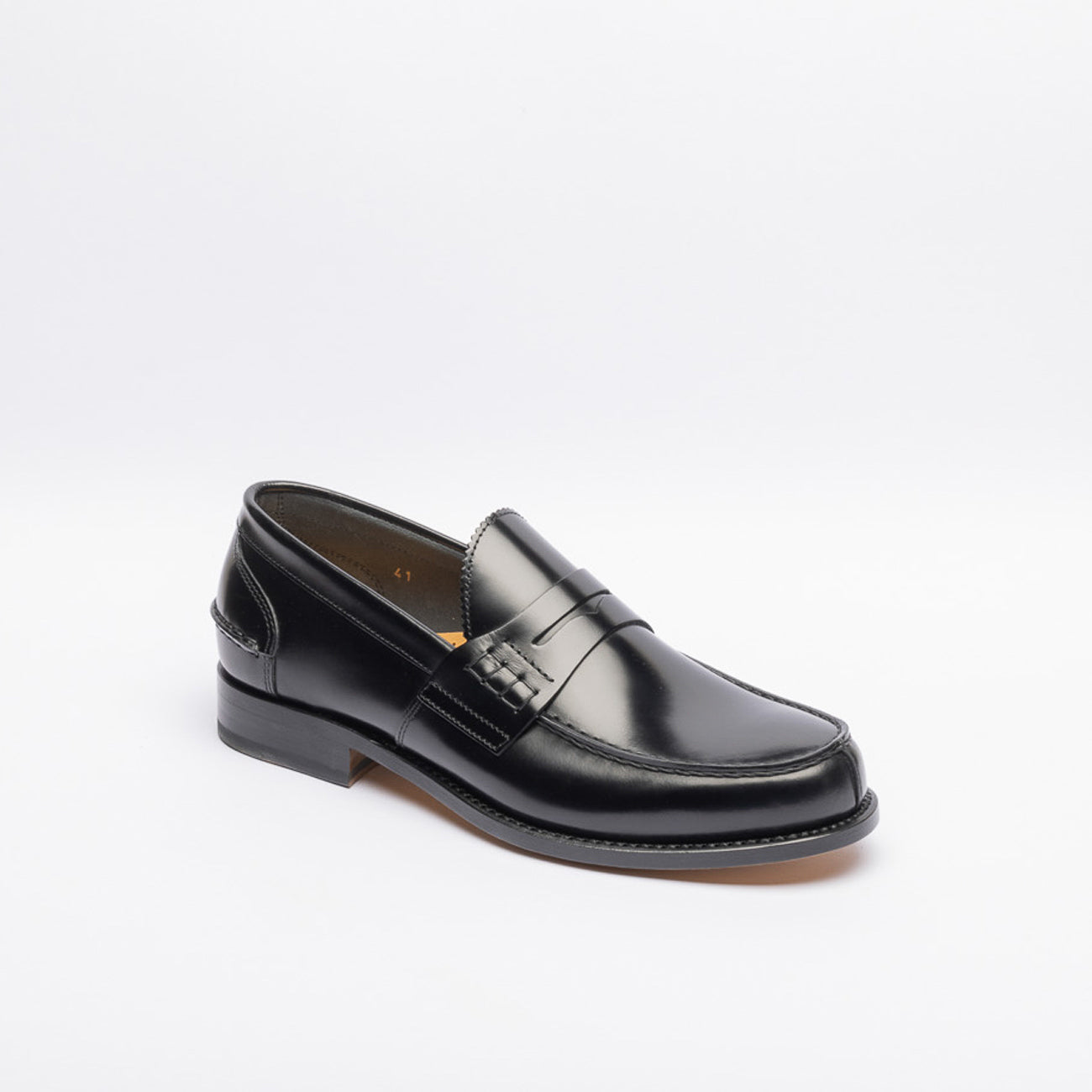 Mocassino penny Borghini 750 in pelle spazzolata nera