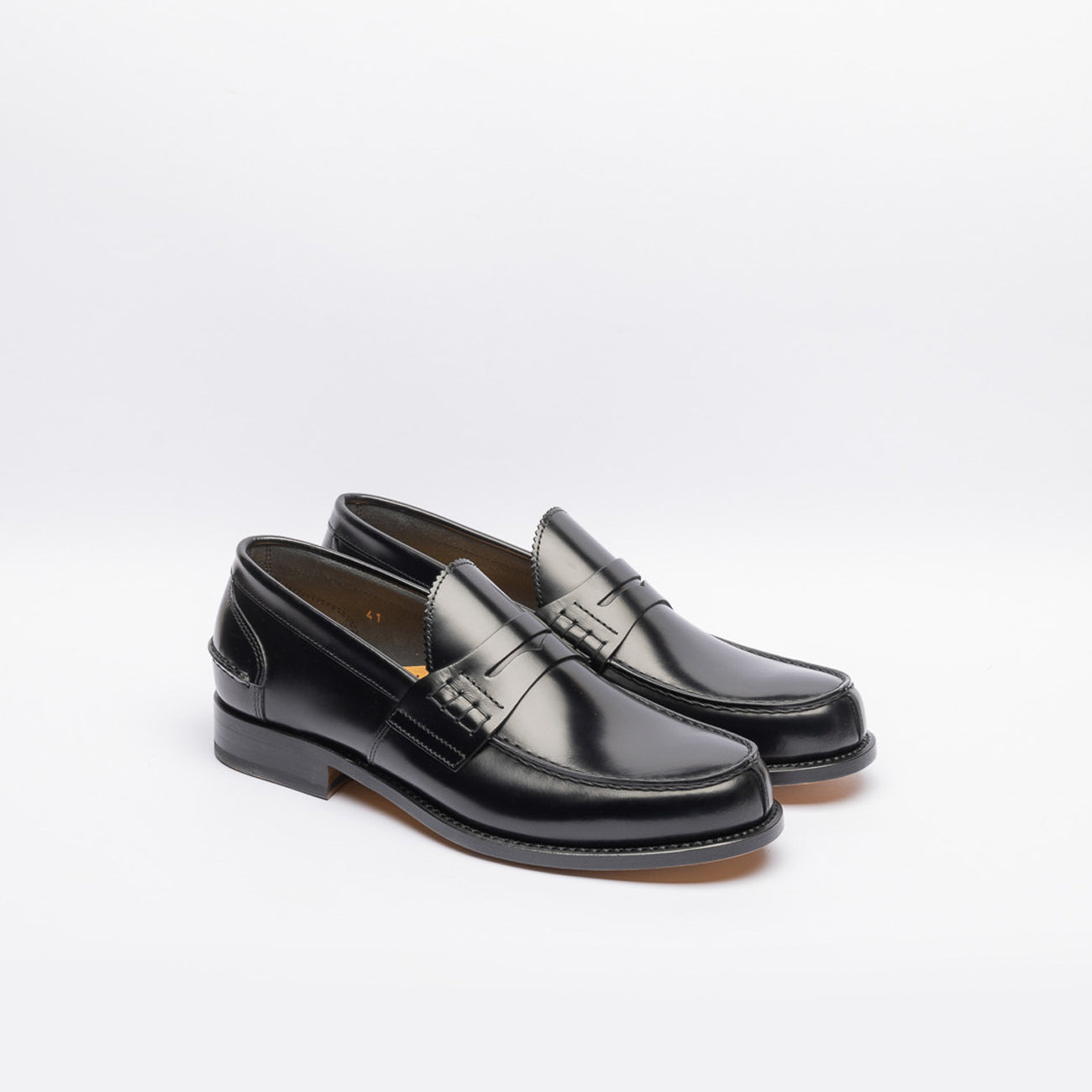 Mocassino penny Borghini 750 in pelle spazzolata nera
