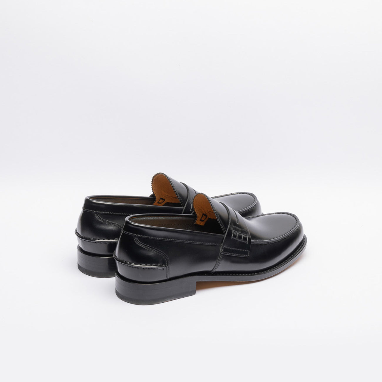 Mocassino penny Borghini 750 in pelle spazzolata nera