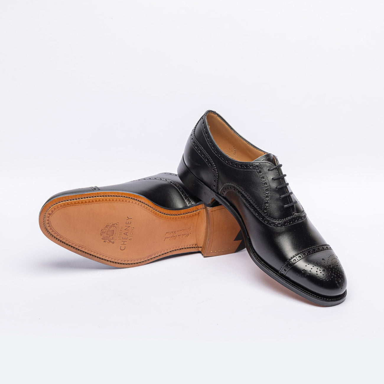 Stringata oxford Cheaney Joseph & Sons Wilfred in pelle nera