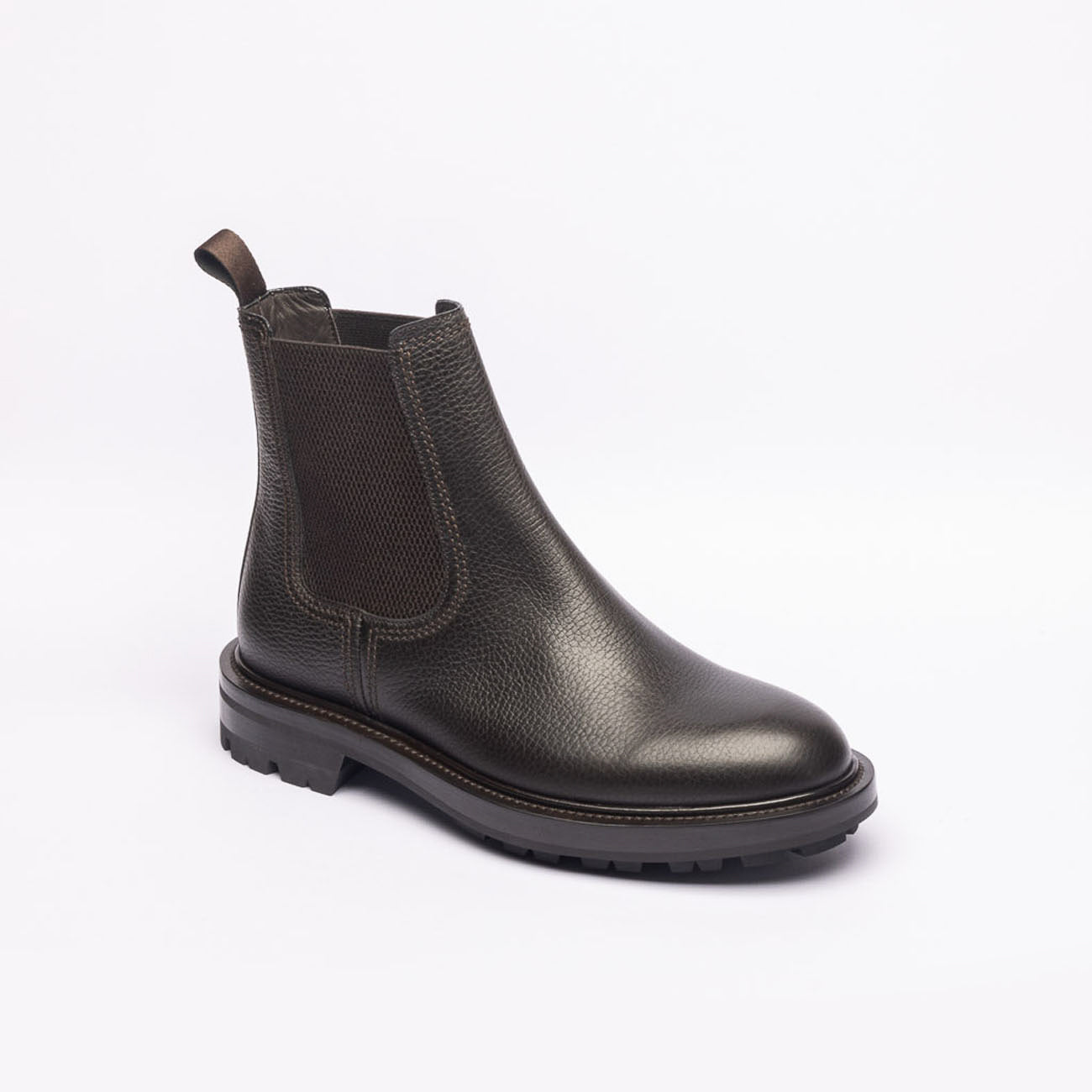 Barrett 222U041 brown hammered leather chelsea boot