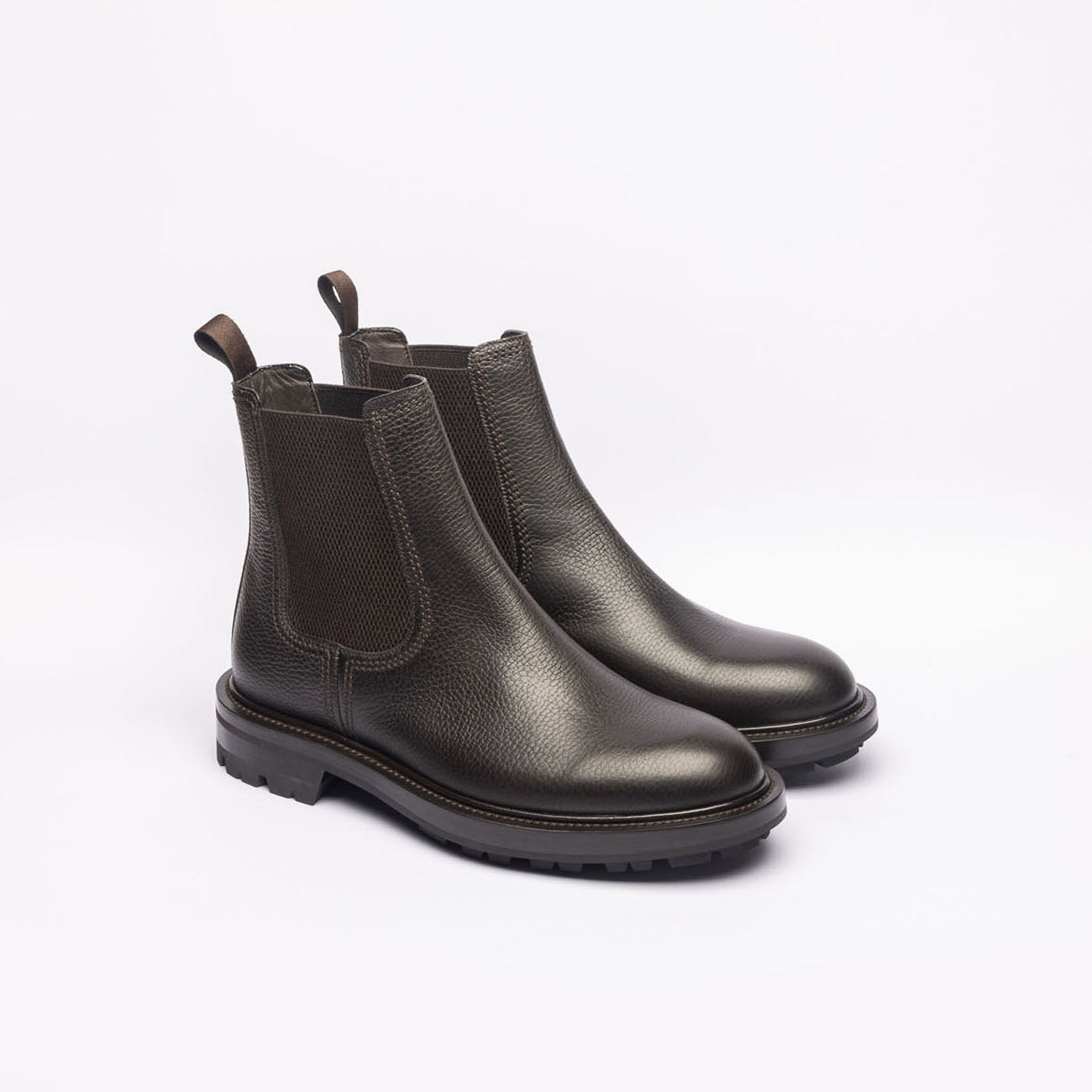 Barrett 222U041 brown hammered leather chelsea boot