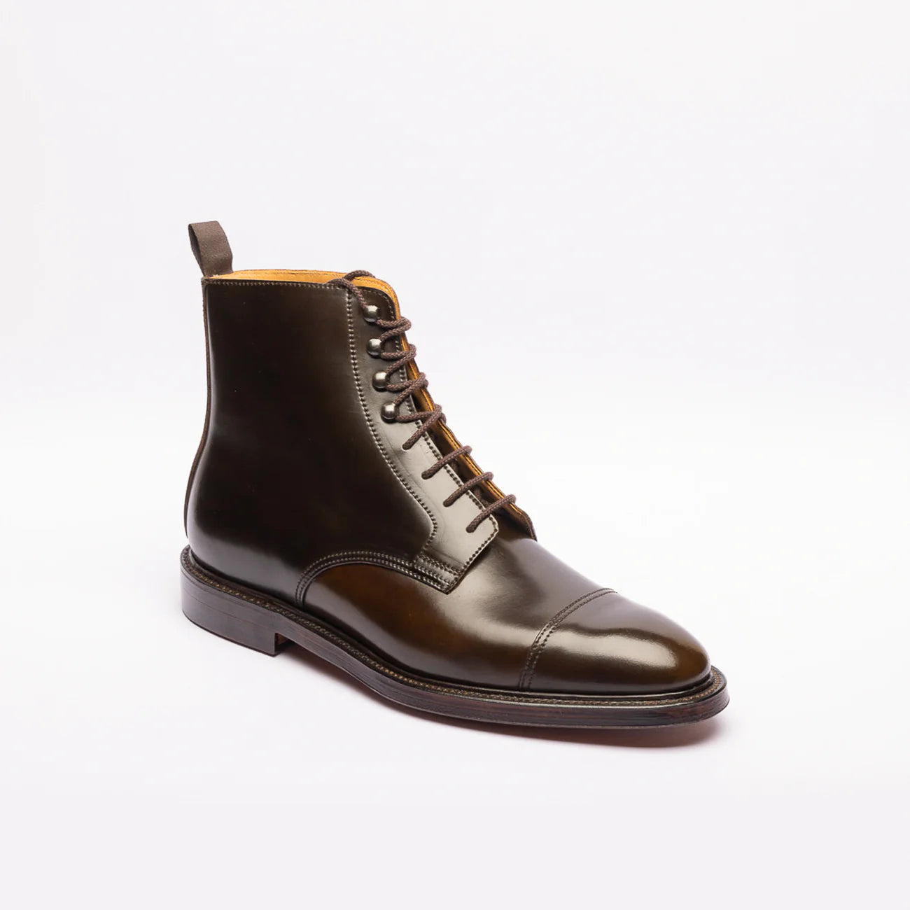 Crockett Jones Harlech derby boot in brown horse leather