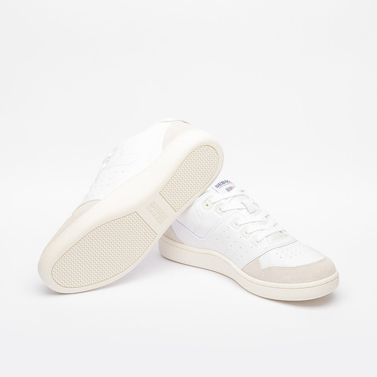 Sneaker Sebago Hurricane in pelle martellata bianca