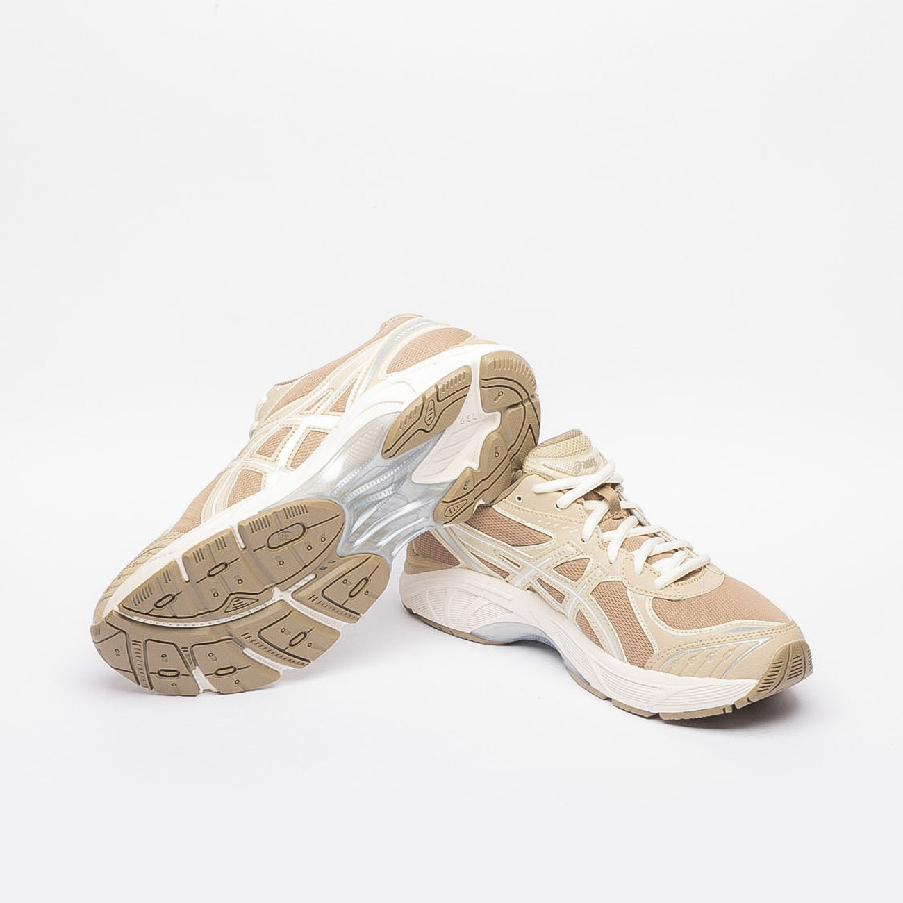 Sneaker running Asics GT-2160 in pelle beige e tessuto marrone