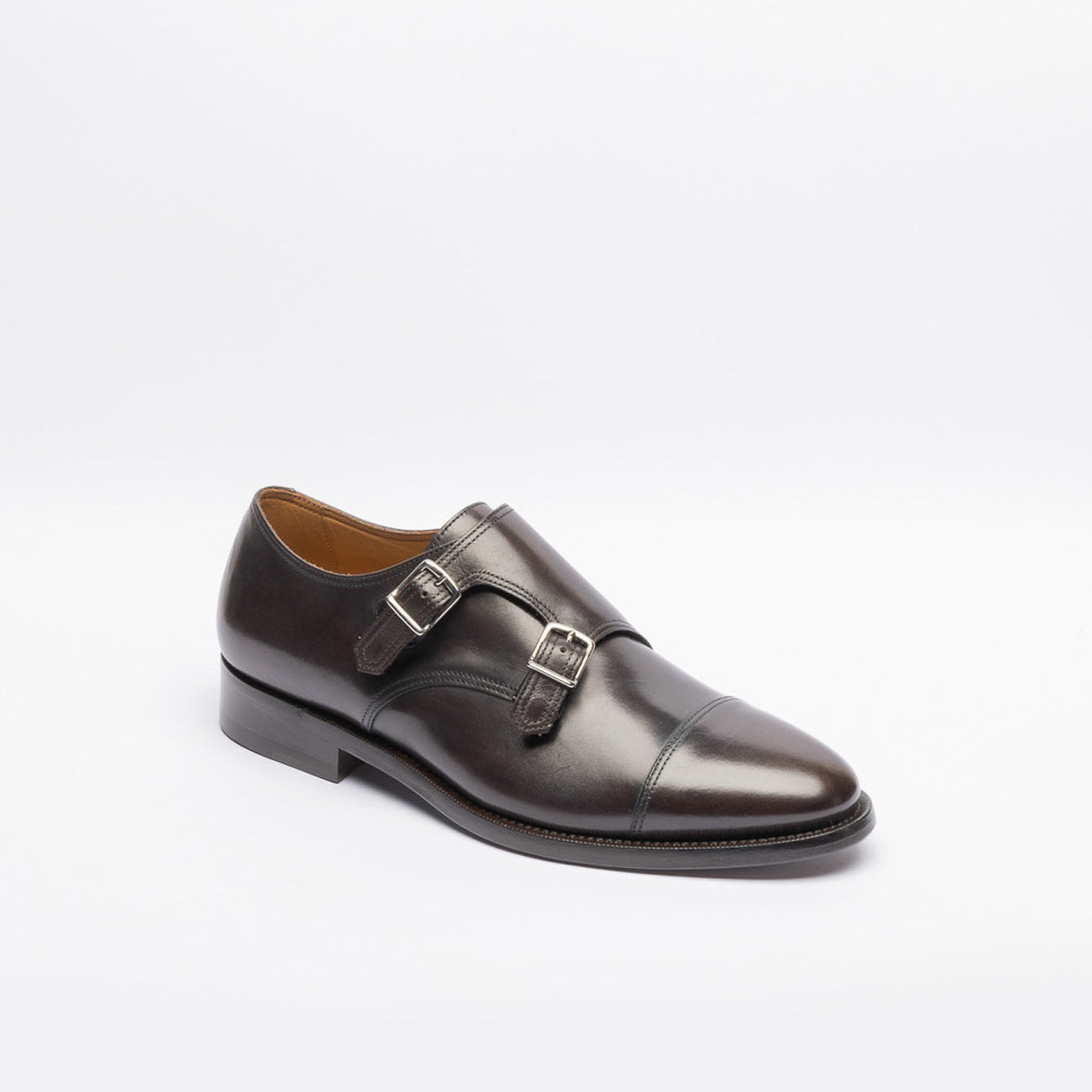 Botti 533 double buckle in brown leather