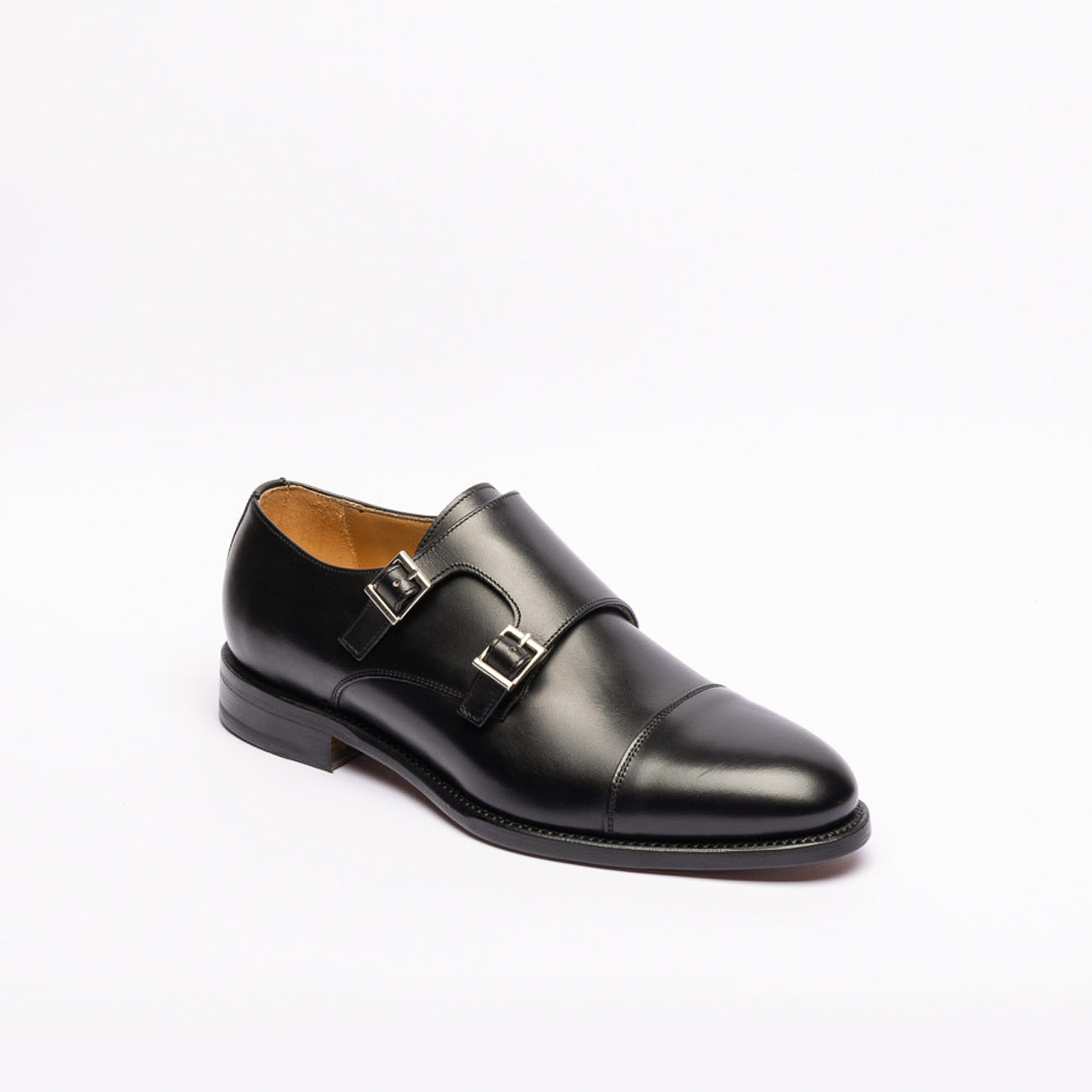 Berwick 3637 double buckle in black leather