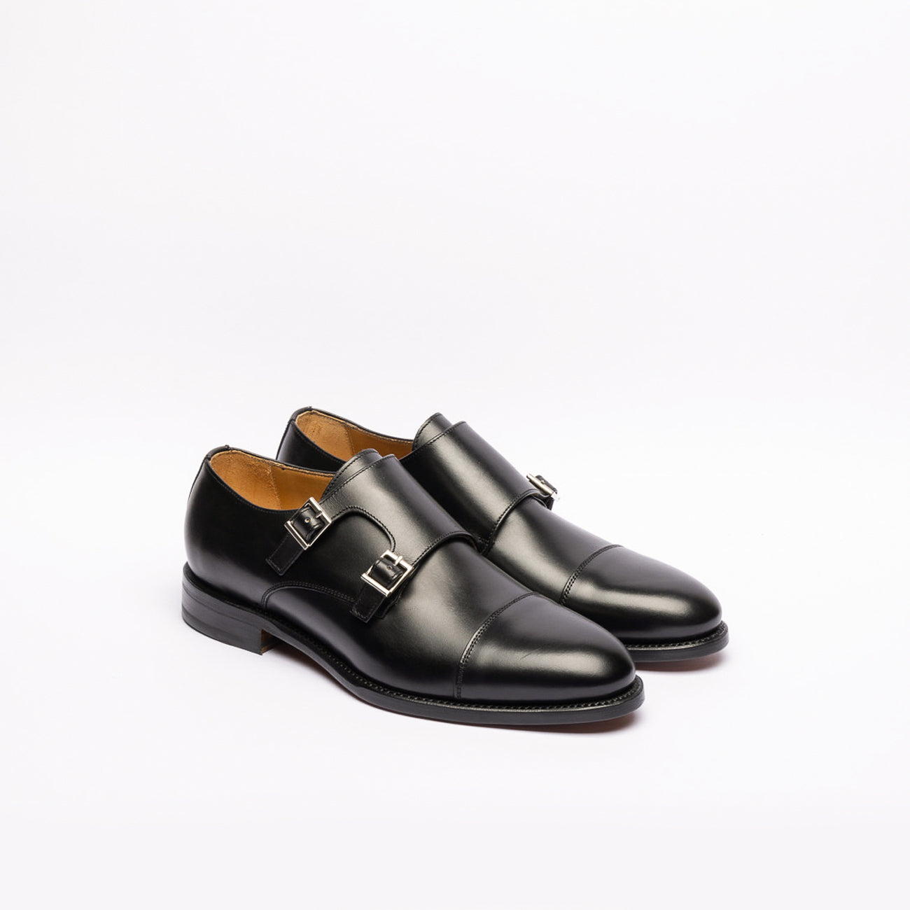 Berwick 3637 double buckle in black leather