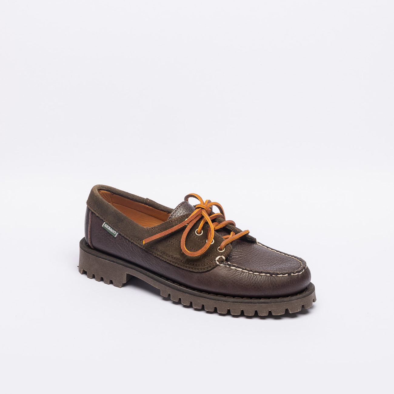 Stringata derby Sebago Askook Lug Suede in pelle e camoscio marrone