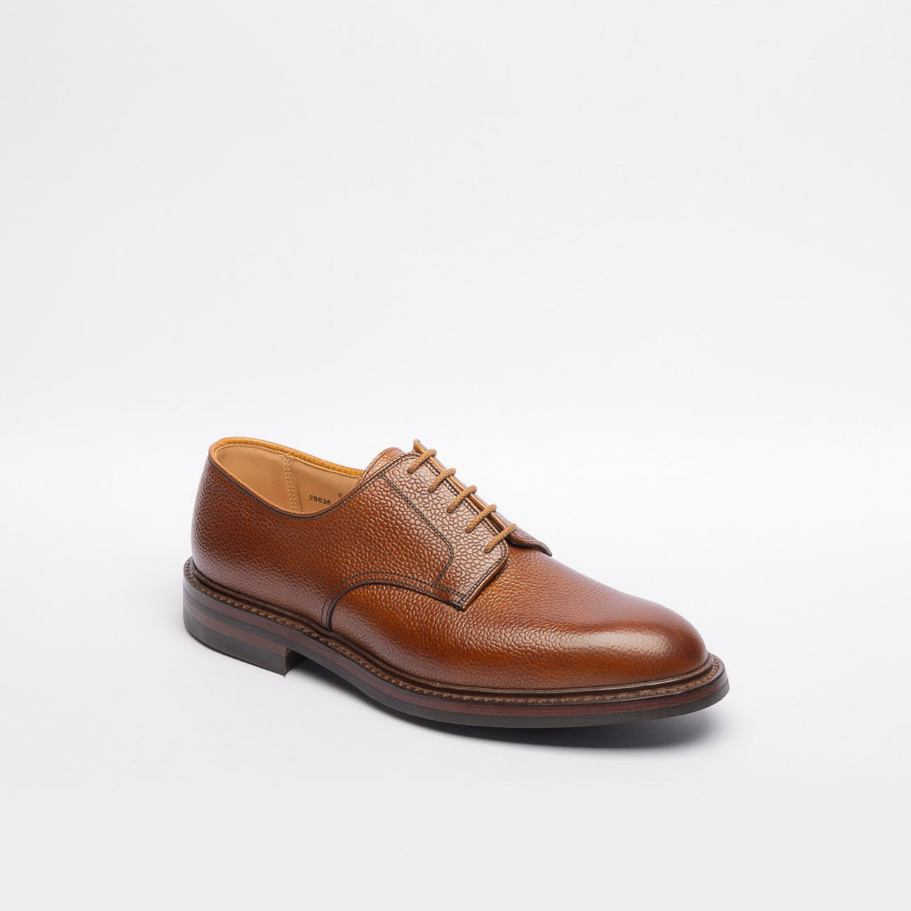 Stringata derby Crockett & Jones Grasmere in pelle martellata cuoio