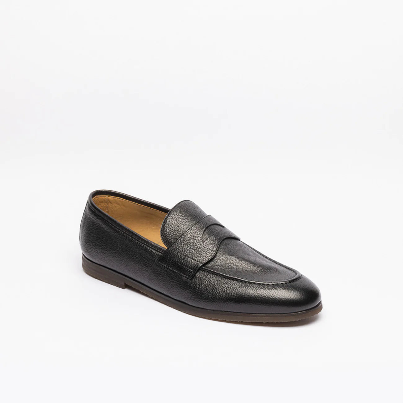 Mocassino penny Barrett 221U021 in pelle martellata nera