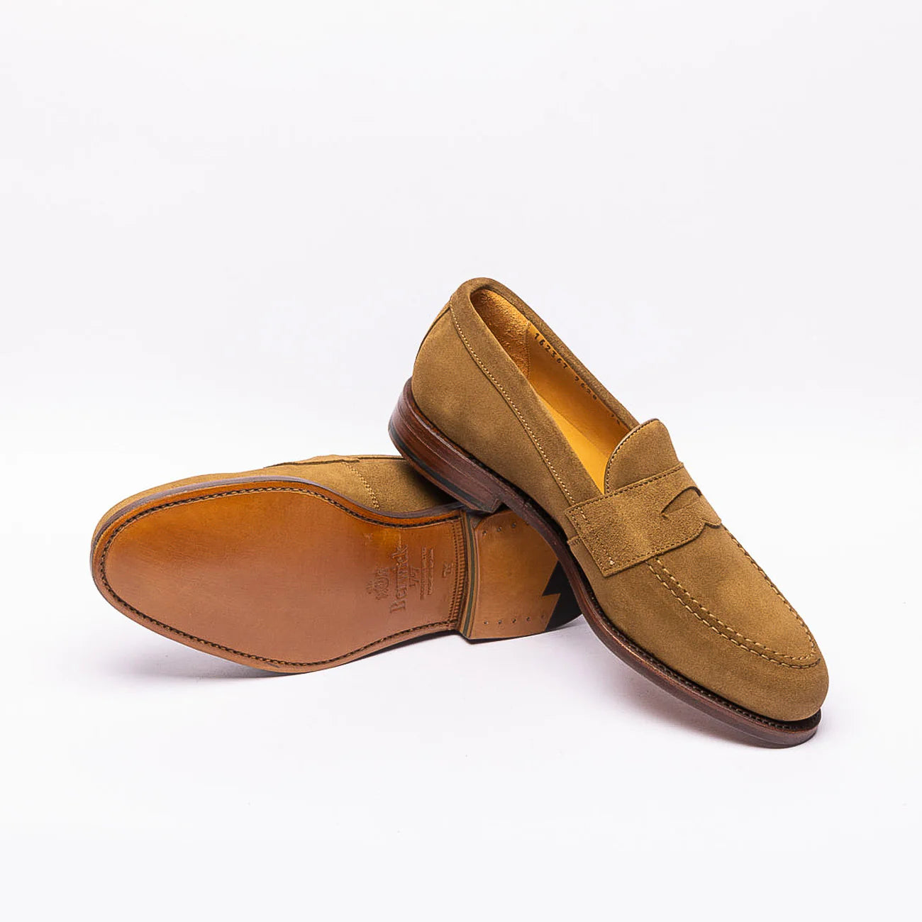 Berwick 9628 penny loafer in beige suede
