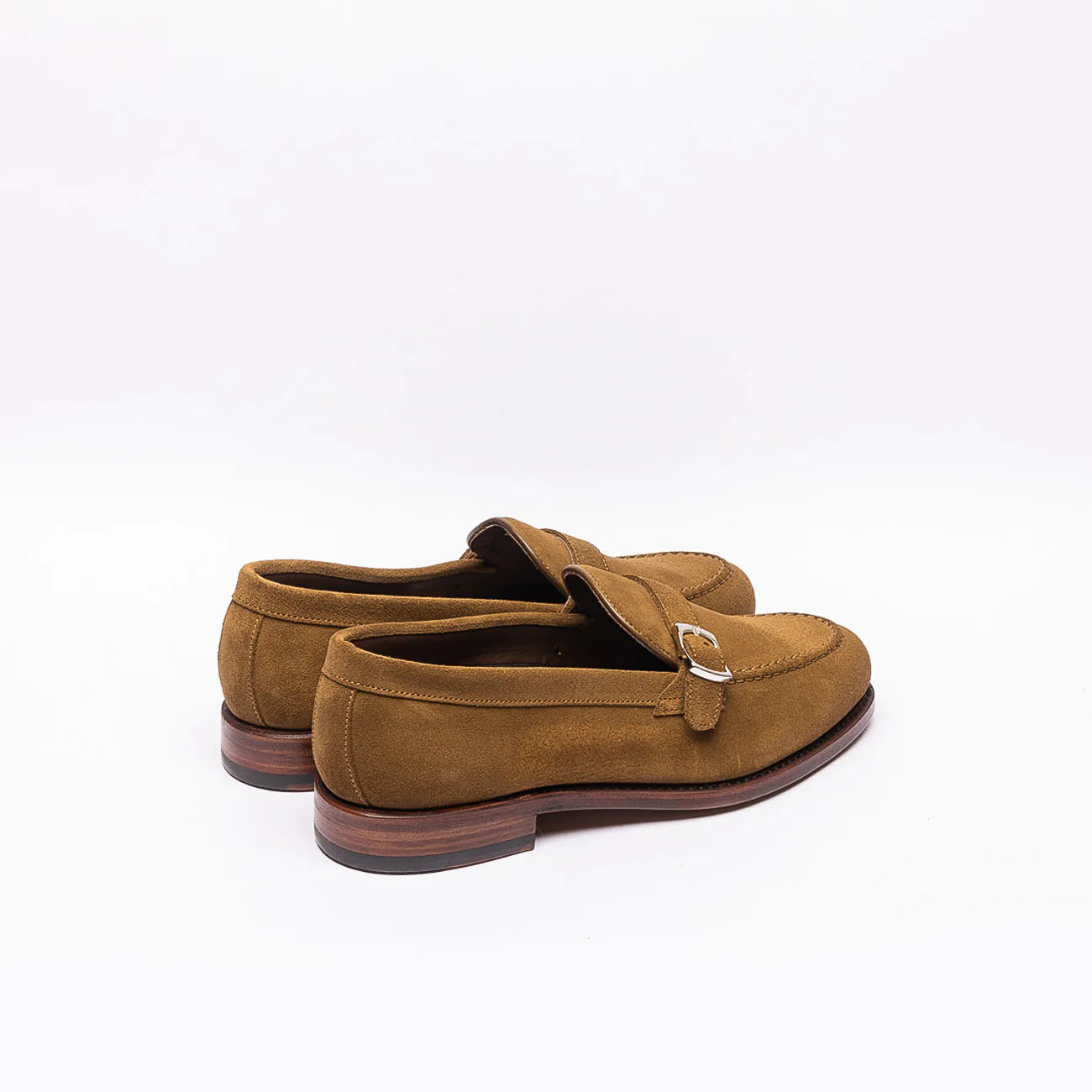 Berwick 5611 single buckle moccasin in beige suede