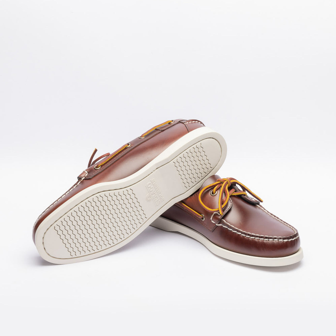 Mocassino da barca Sebago Docksides Portland Waxed in pelle bordeaux