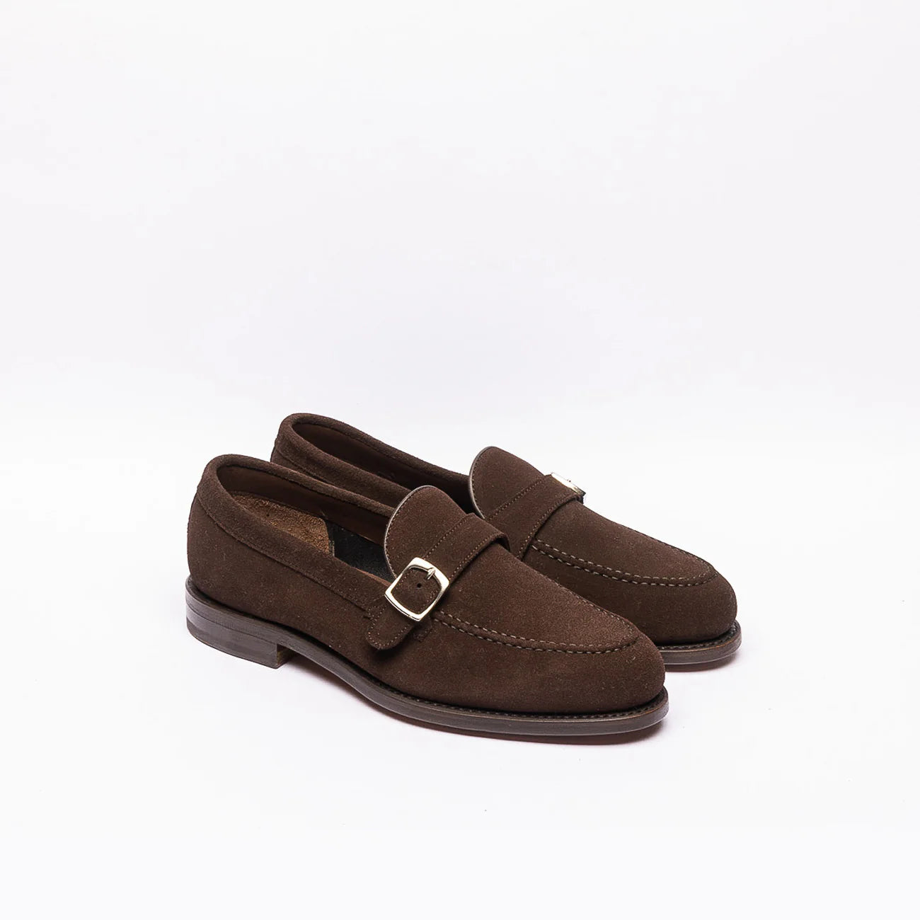 Berwick 5611 single buckle moccasin in brown suede