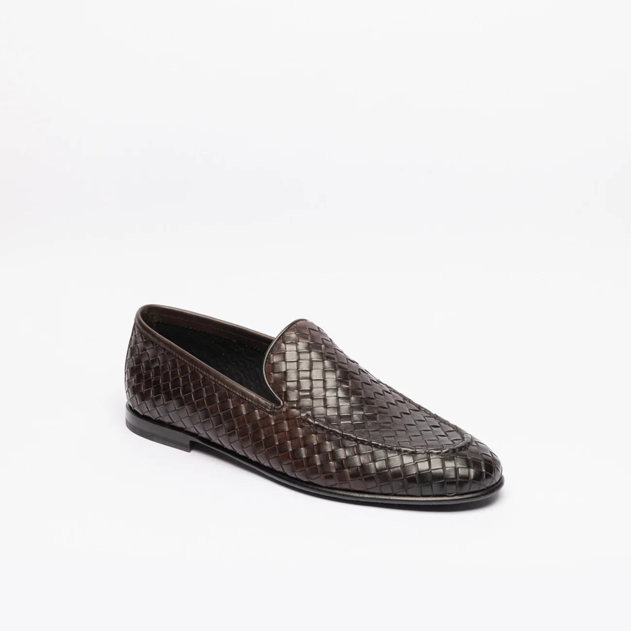 Mocassino slip-on Barrett 231U021 in pelle intrecciata marrone