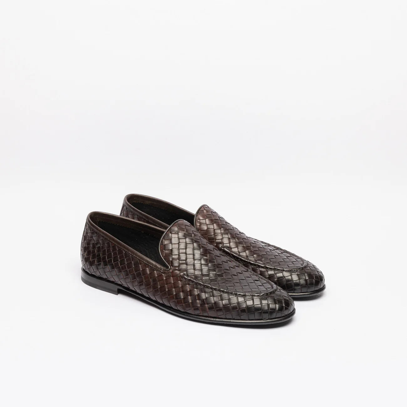 Mocassino slip-on Barrett 231U021 in pelle intrecciata marrone