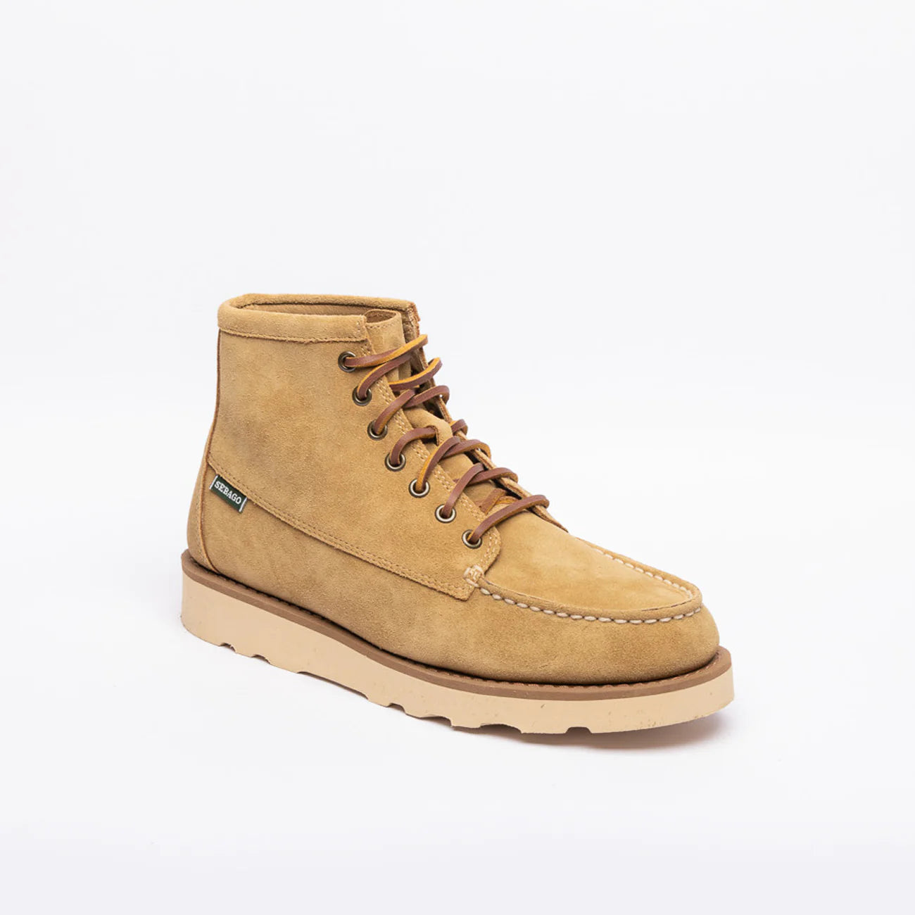 Sebago Tala Mid derby boot in beige suede