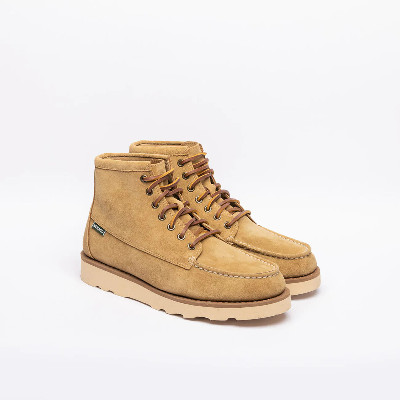 Sebago Tala Mid derby boot in beige suede