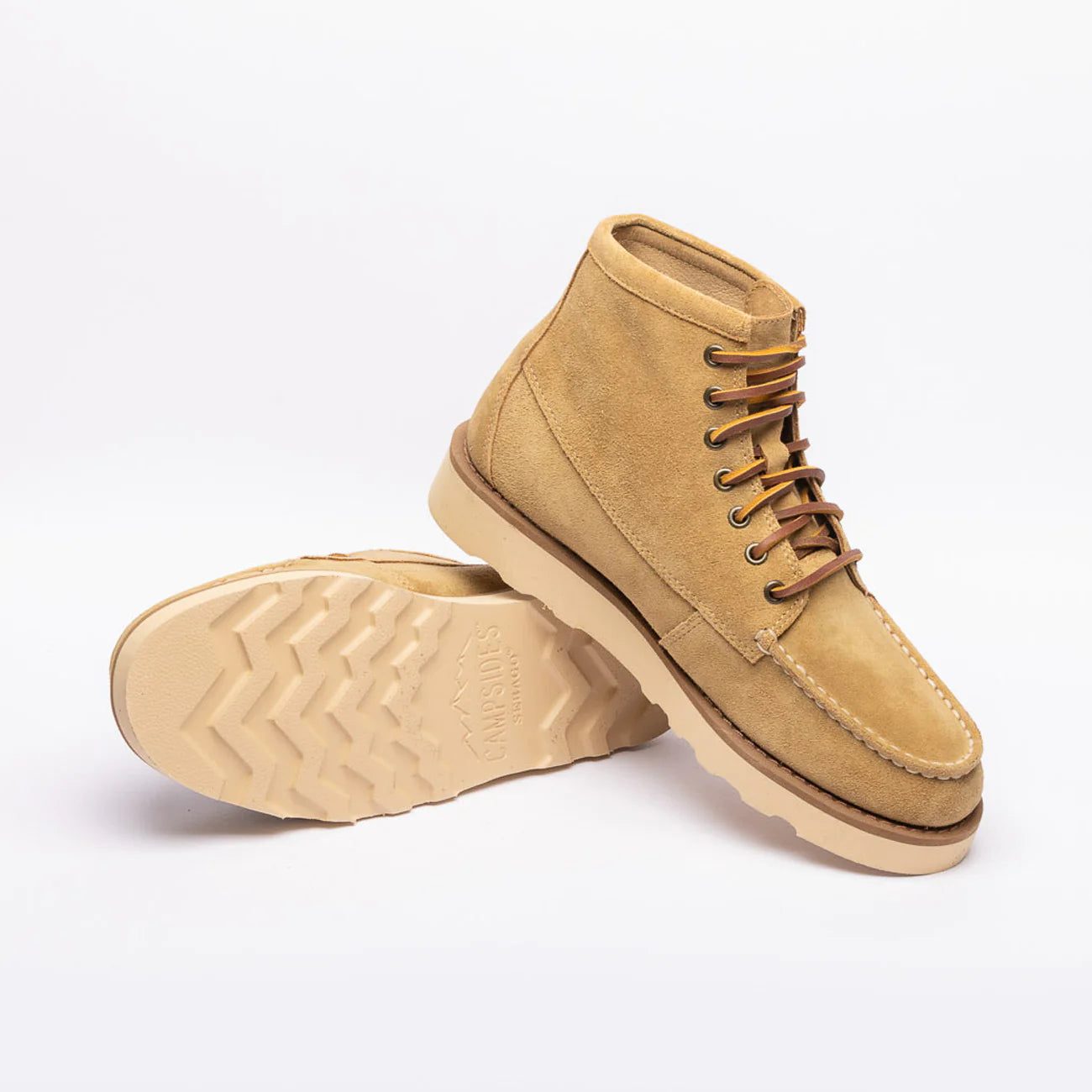 Sebago Tala Mid derby boot in beige suede