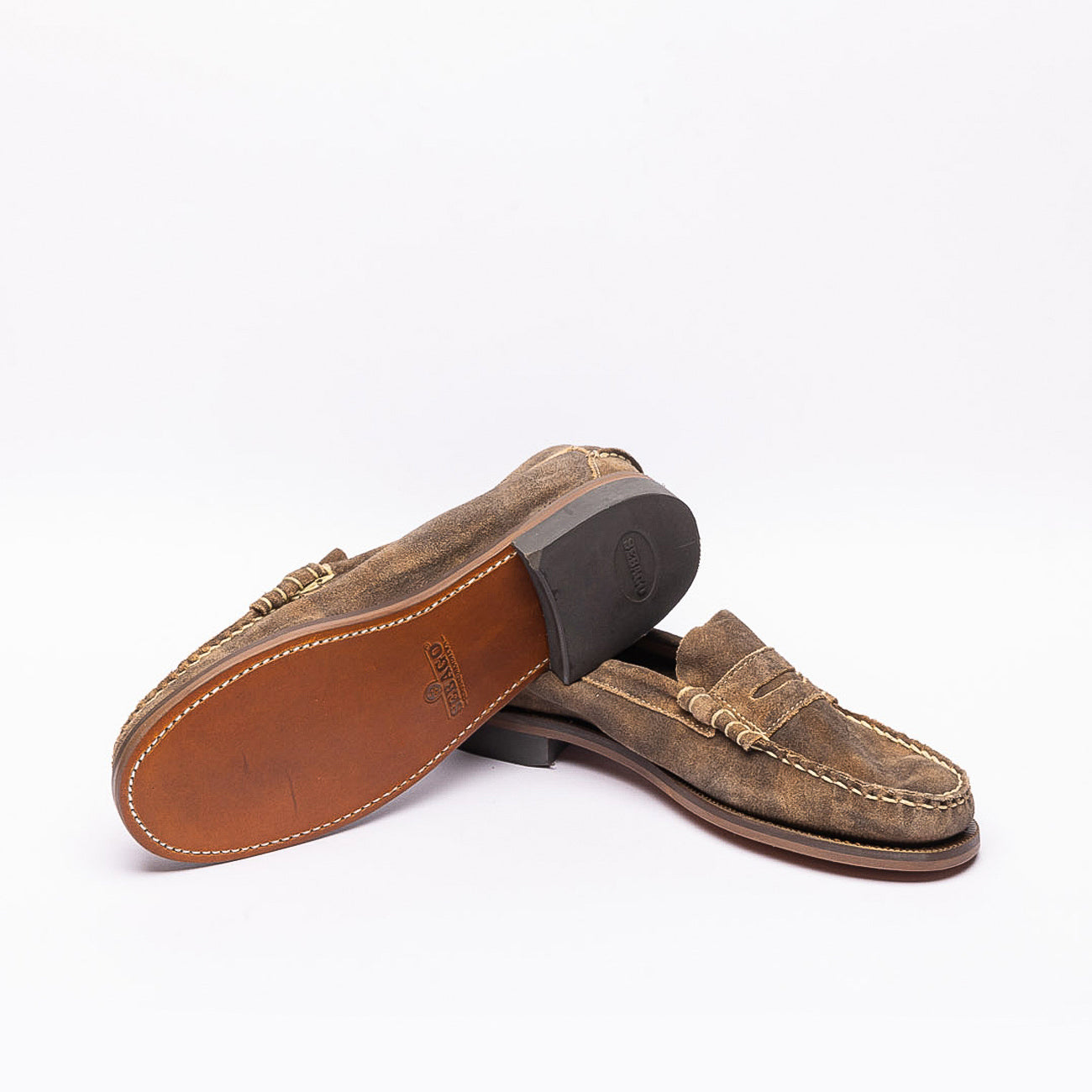 Mocassino penny Sebago Alain in camoscio marrone