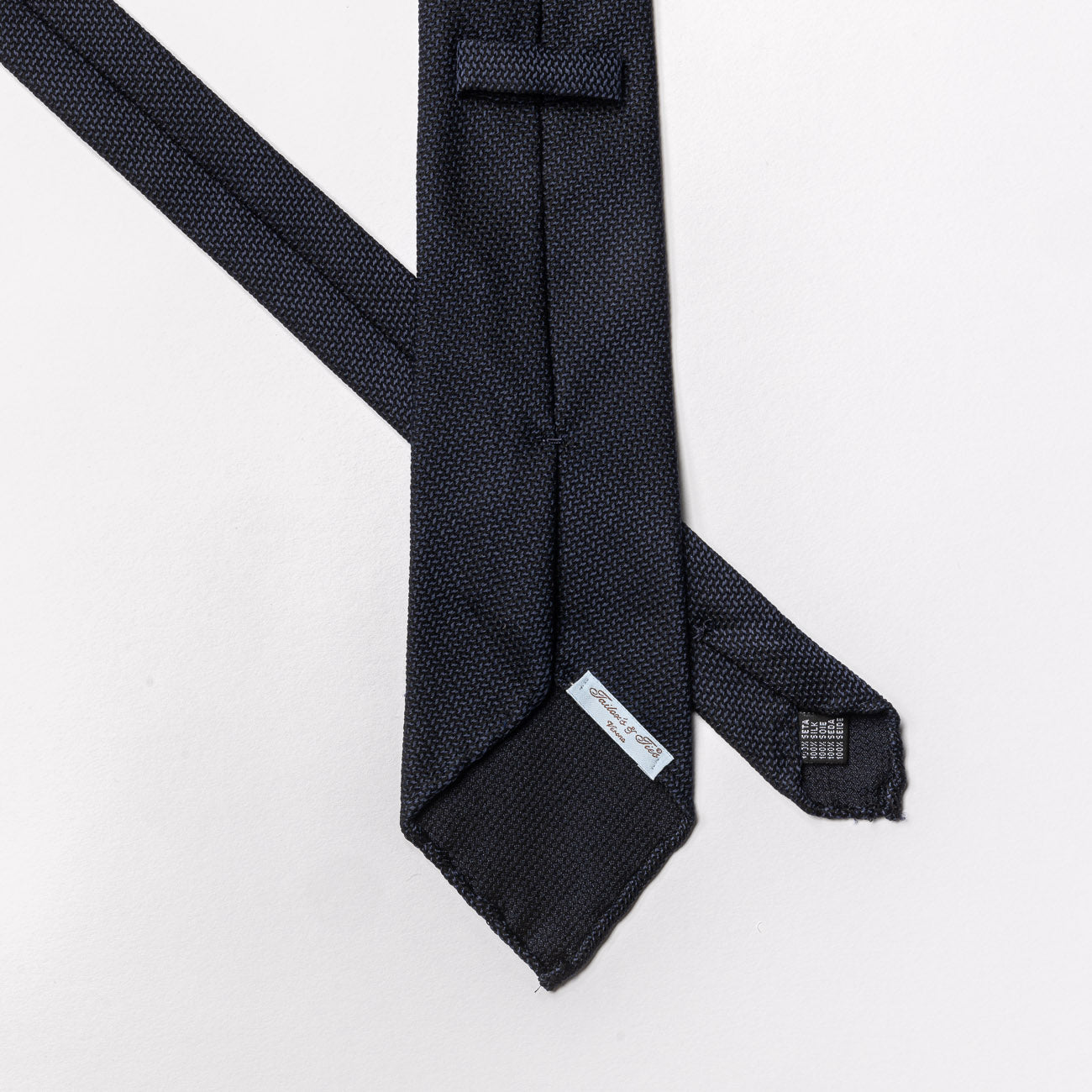 Cravatta sfoderata Tailor’s and Ties in seta blu scura