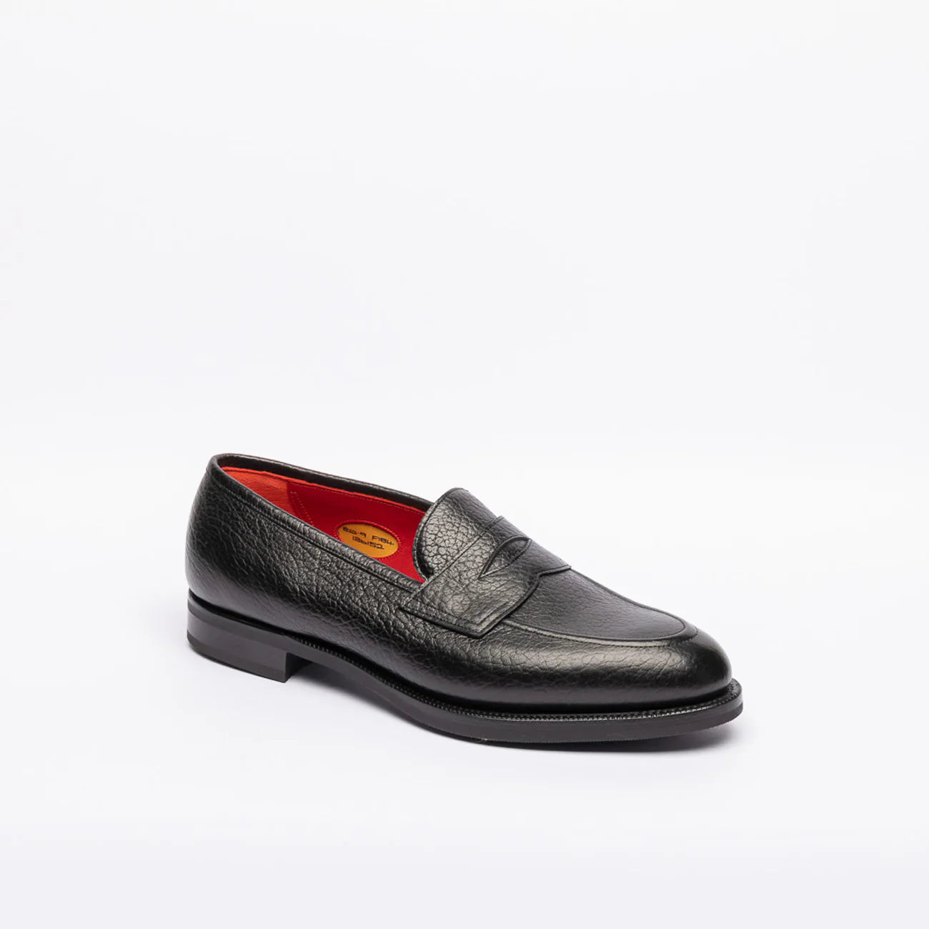 Mocassino penny Edward Green Piccadilly in pelle martellata nera