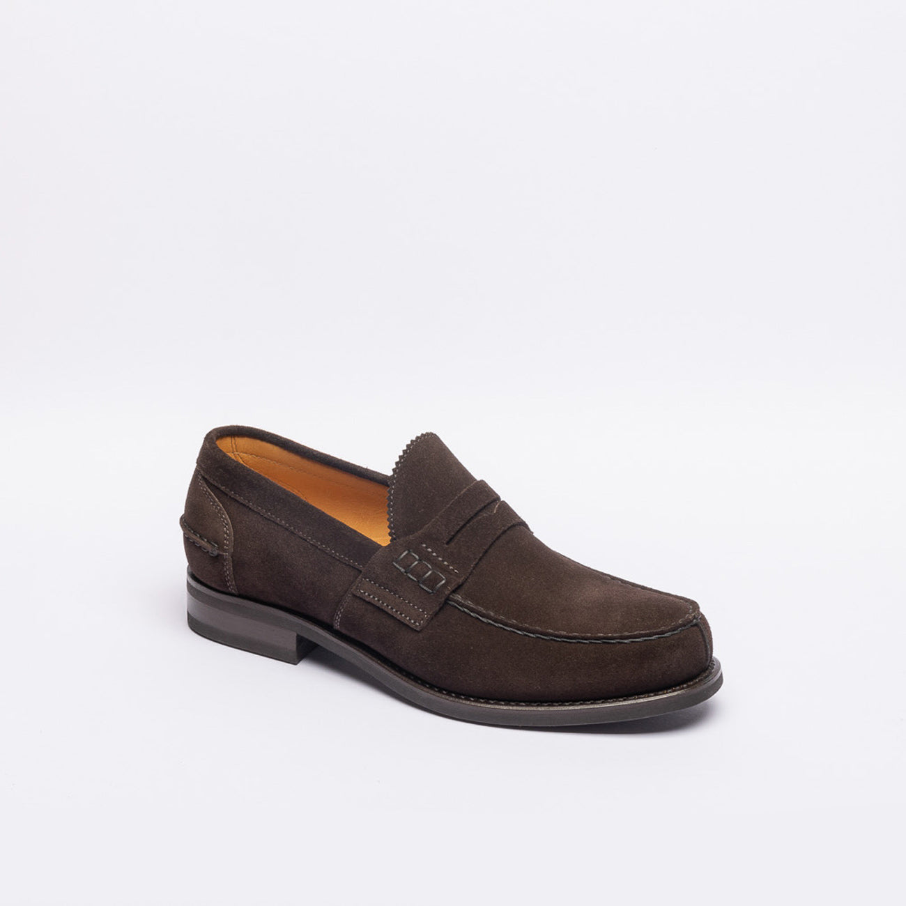 Mocassino penny Borghini 750 in camoscio marrone (Suola in gomma)