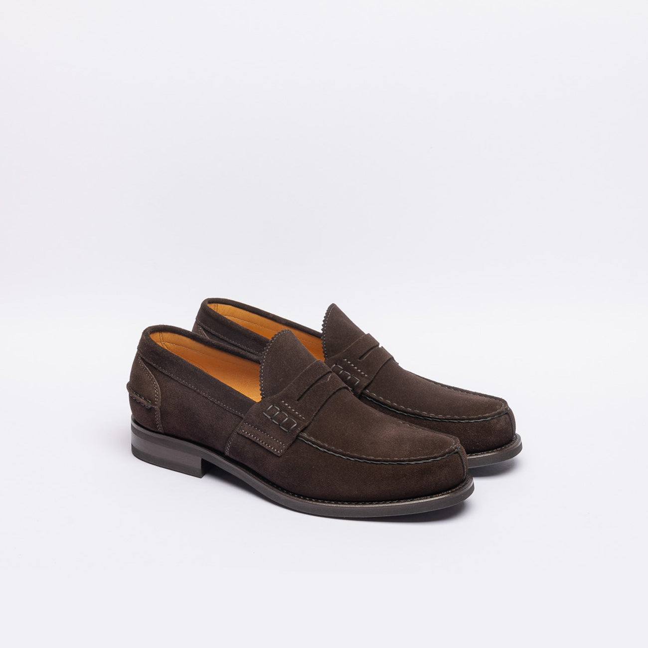 Mocassino penny Borghini 750 in camoscio marrone (Suola in gomma)