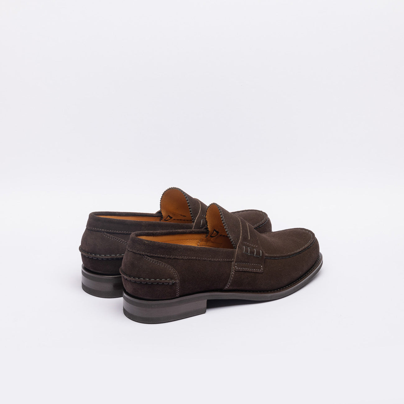 Mocassino penny Borghini 750 in camoscio marrone (Suola in gomma)