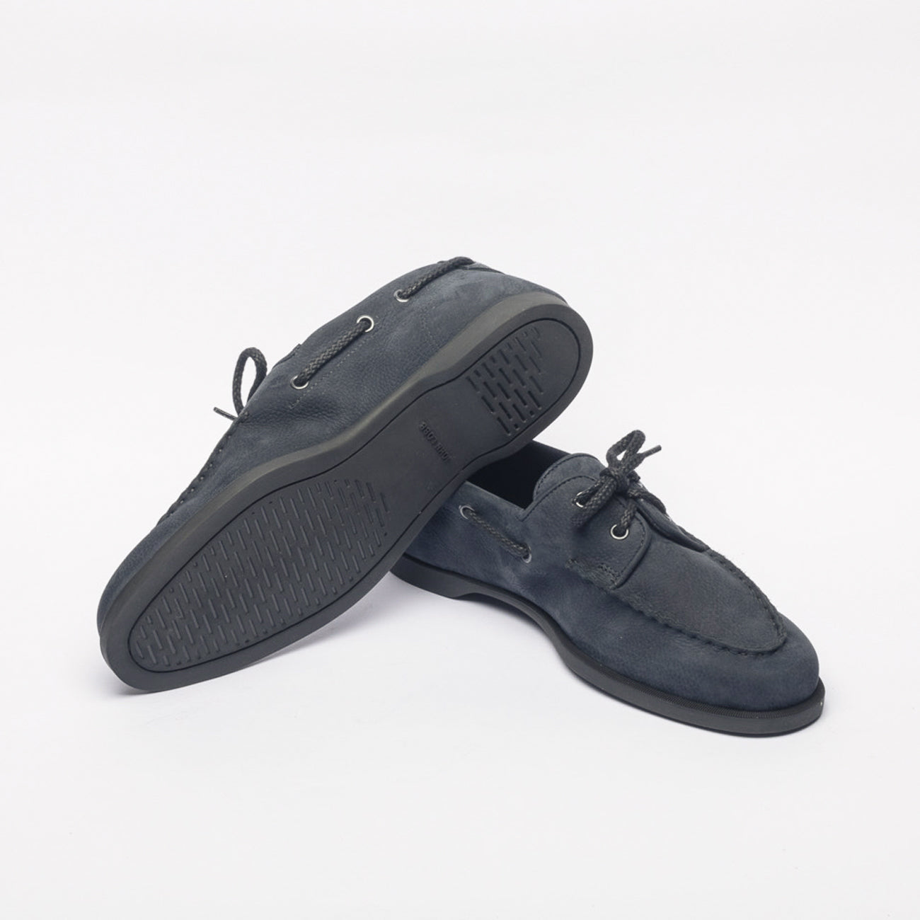 Mocassino da barca John Lobb Foil in nabuk blu