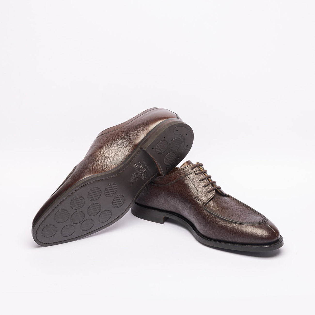 Crockett & Jones Hardwick derby lace-up in brown grained leather