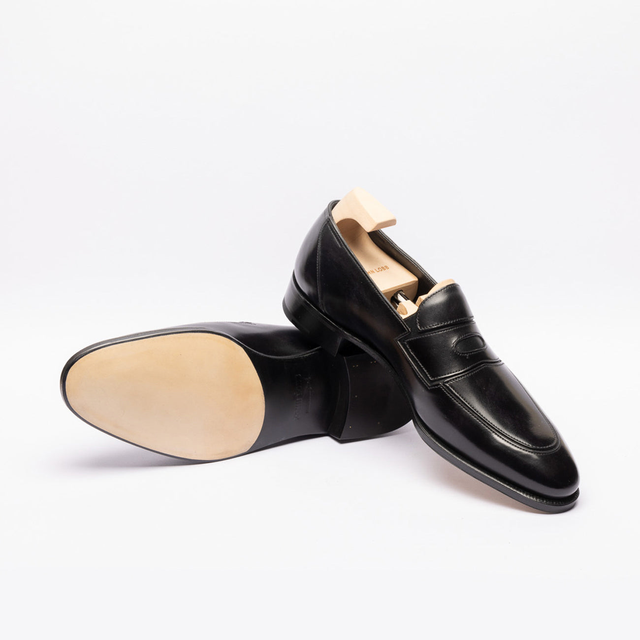 Mocassino penny John Lobb Montgomery in pelle nera (Fitting F/EE)