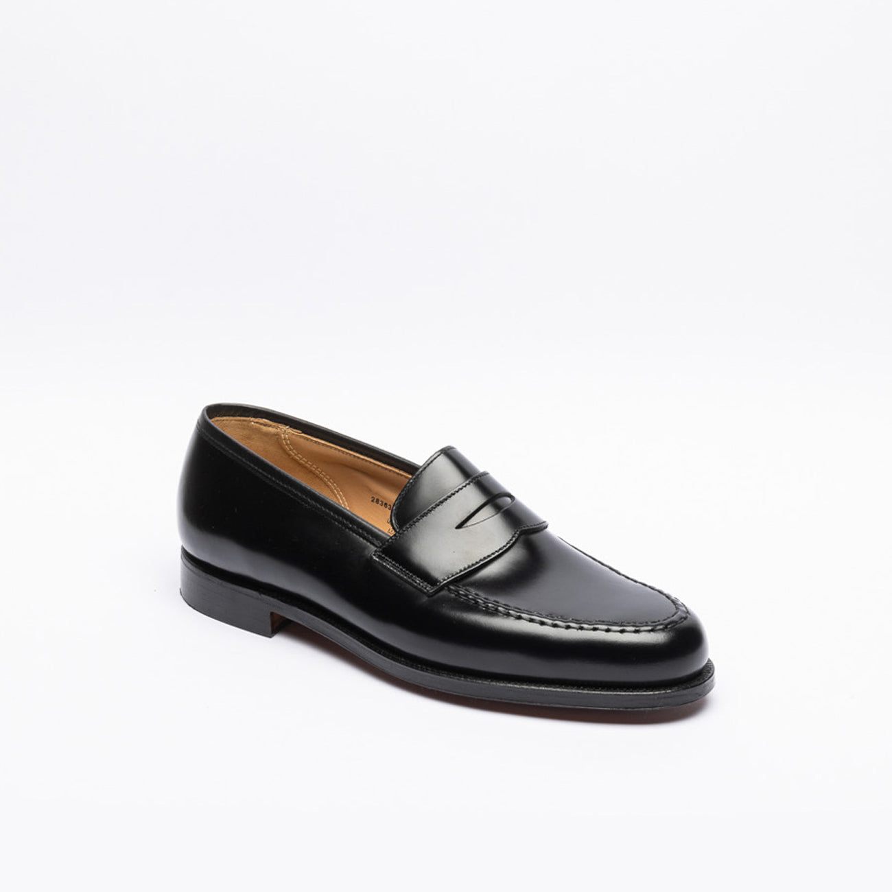 Crockett & Jones Boston penny loafer moccasin in black leather