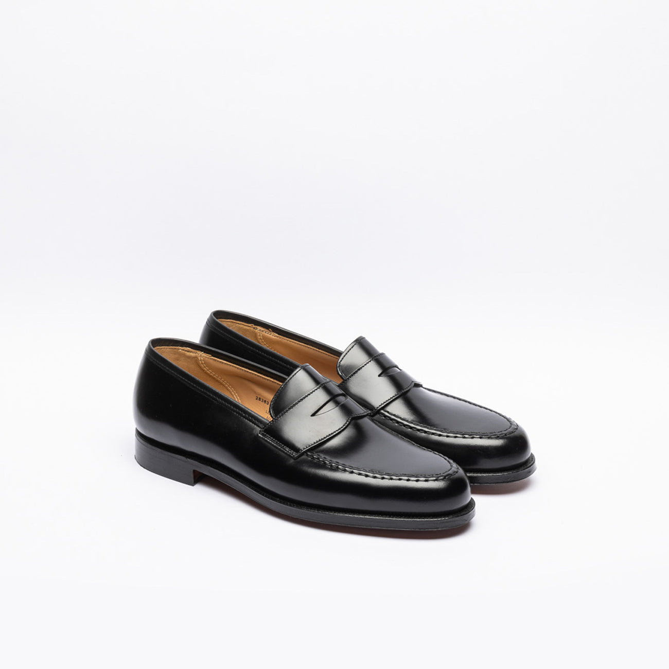 Crockett & Jones Boston penny loafer moccasin in black leather