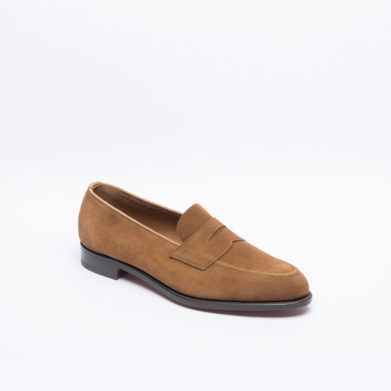 Mocassino penny Edward Green Piccadilly Unlined in camoscio beige
